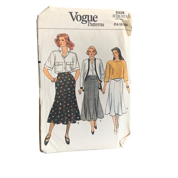 Vintage Vogue Patterns 9328 Misses Skirt Sewing Pattern Size 14-18 uncut - Picture 1 of 2